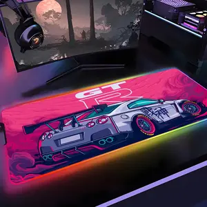 Sport Car GTR Mouse Pad Gamer Rgb 1000×500mm 900×400mm 800×400mm 600x300mm Desk Mat Back Light Led Mousepad Setup Gaming Accessories Deskmat Big Mousepad Backlight