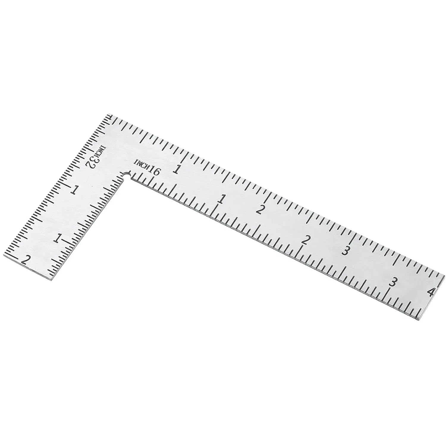Metal Ruler, Framing Square Right Angle Rulers Millimeter Rulers Small Square Mini Ruler  Stainless Steel L Shape for 0 to 4 Inches Measuring Tools Carpenter Engineer