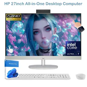 HP - 27" Full HD Touch-Screen All-in-One with Adjustable Height- Win11 Pro - Intel Core Ultra 7 155U 2023  - 32GB Memory - 1TB SSD - Shell White