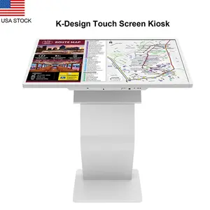 32"LCD Touch Screen Kiosk, Capacitive Touch Screen Self Service Kiosk, K-Style Stand Inquiry Machine, Interactive Display for Mall Navigation/Self-Ordering/Advertising/Retail Store