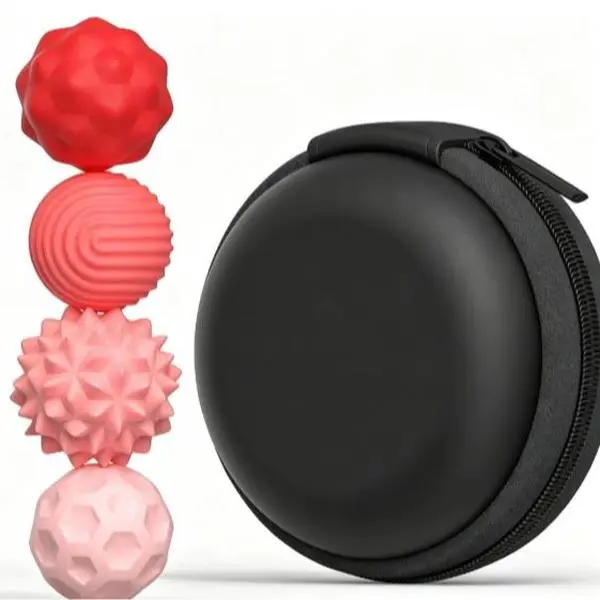 Round Silicone Stress Relief Magnetic Balls, Portable Hand Relax Magnets Balls, Ideal Gift for Kids, Pink, 4PCS