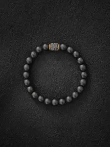 Men's Stone Beaded Bracelet, Fashionable Elastic Beads Bracelets, Stackable Bracelets for Party, Daily Decor, Trendy All-match & Exquisite Jewelry for Birthday Gift