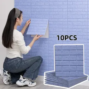 10-Piece Self-Stick Sound Absorbing Panels, High-Density 3D Wall Decals, Moisture-Resistant Foam Board for Bedroom & Living Room Decor, Peel and Stick Wallpaper Designs