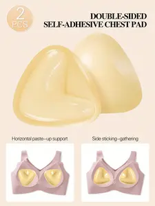 2Pairs Women Triangle Nip Cover Sticker Boost Sticky Inserts Bra Lift Up Bra Pads Adhesive Cup Chest Patch Breast Invisible Bra Bikini Pad