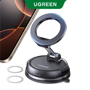 UGREEN Car Phone Mount for MagSafe [22xN55 & 80 LBS] Magnetic Phone Holder Vacuum Suction with 360°Rotatable Dashboard Windshield Compatible with iPhone 17 16 15 14 13 12 Plus Pro Max Series