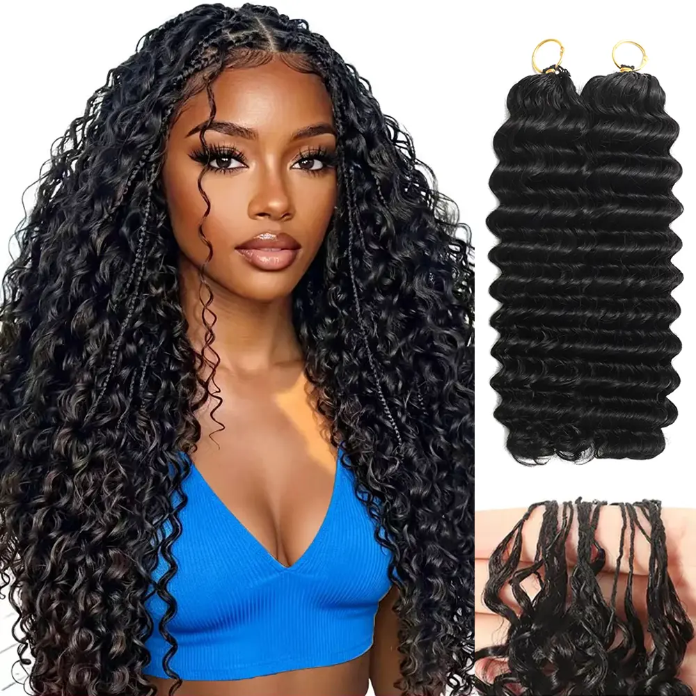 New 2026 Ramiss Mircale Knots Crochet Human Hair Loose Deep Pre-Separated 50g / Bundle Time-Saving, 40 Strands, Hot Boho Braids Knotless Feather Crocher Human Hair 4-5 Bundles Recommended for a Full Head