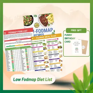 [Gift] Low Fodmap Diet List of Foods Printable Food Meal Plan Brochure Set 3 Fodmap Chart Annual Edition English Guide for IBS Symptom Relief and Meal Planning