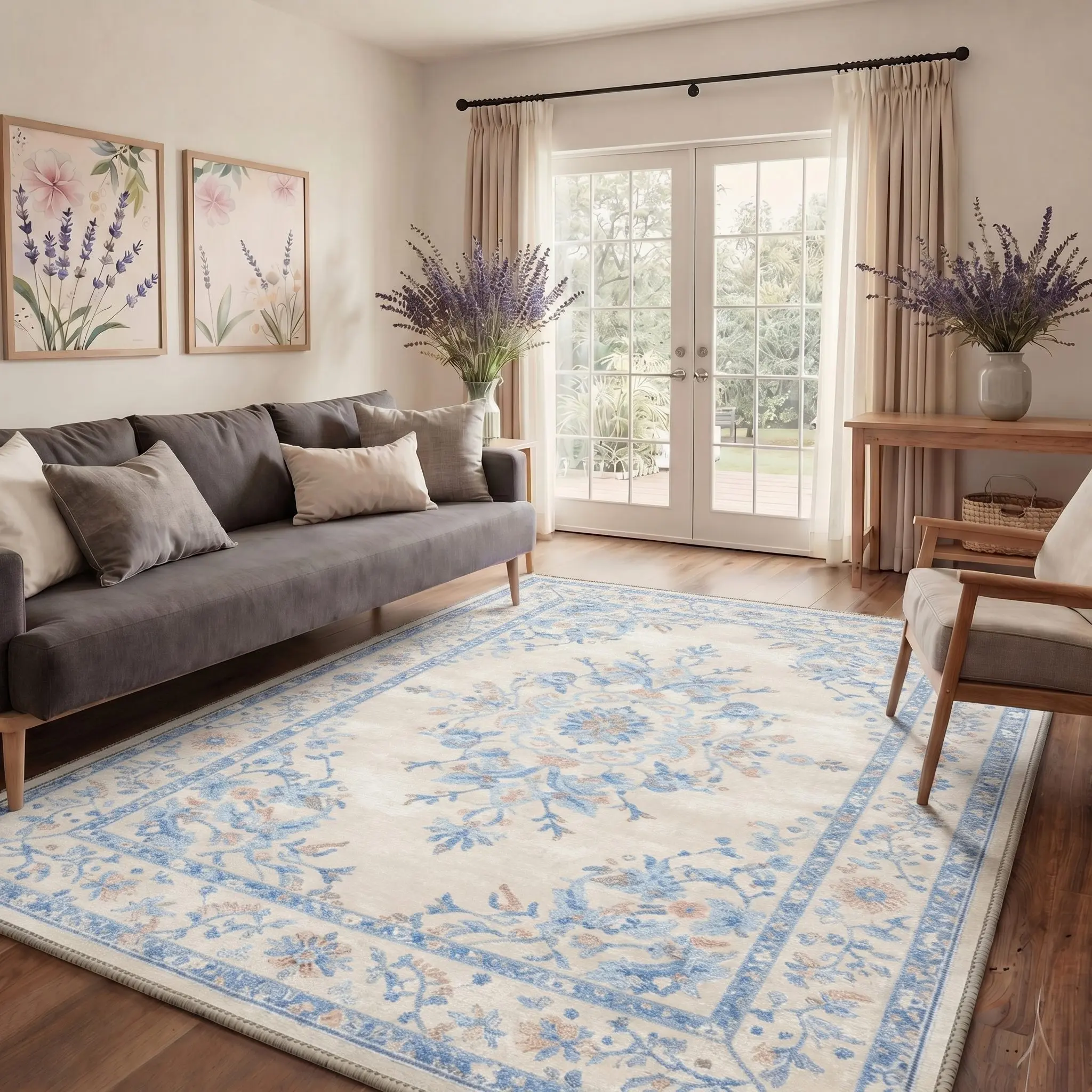 【Deals For You Days】BEIMO Soft Rug – Machine Washable, Non-Slip, Pet Friendly Floor Rug, Area Carpet Ideal for Living Room, Bedroom, Kitchen, Hallway, Complete Interior Decor ,ARP2634-PETAL