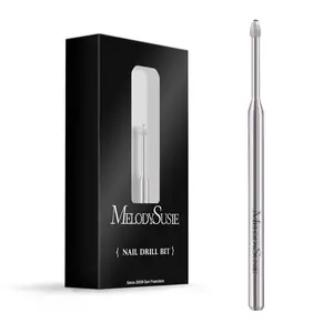 MelodySusie Cuticle Clean Nail Drill Bit 3/32'', Professional Safety Carbide Under Nail Cleaner Nail Bit for Cuticle Dead Skin Nail Prepare, Two Way Rotate, Manicure Nail Salon Supply(Silver, Fine)