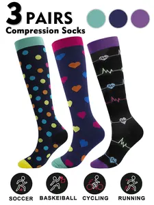 Compression Socks 15-20mmhg Wide Calf, Sporty Tight-Fitting Design, Boost Circulation & Running Performance, Ideal for Nurses & Pregnant Women, Basketball Socks, Sports Athletic Socks
