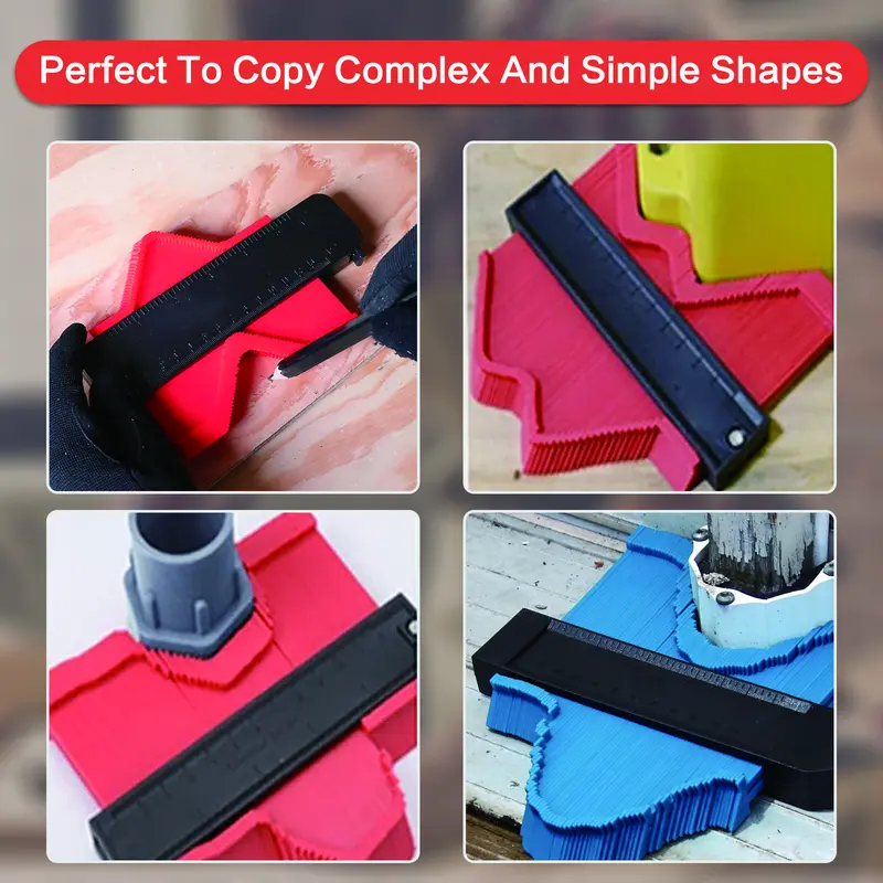 Contour Gauge (5 Inch), Gifts Ideas for Men Dad Handyman Husband Him, Shape Profile Duplicator with Lock, Outline Angle Measuring Tool, Template tool, Tile Flooring, Scribe Edge Measurement Needs Accuracy