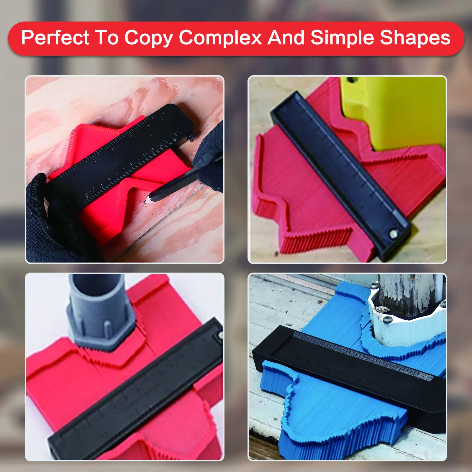 Contour Gauge (5 Inch), Gifts Ideas for Men Dad Handyman Husband Him, Shape Profile Duplicator with Lock, Outline Angle Measuring Tool, Template tool,