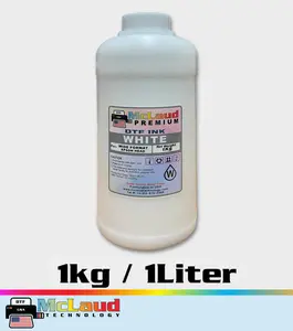 McLaud Premium DTF Ink White 1kg - Superior Opacity & Stretchability for Desktop & Wide Format Printers
