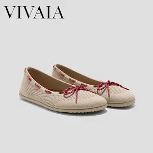 VIVAIA Round-Toe Mesh Barefoot Flats, Wide Feet Friendly, Mashine Washable, Ultra Lightweight, Summer Flats, Comfortable Ballet Flats, Suitable for Shopping, Vacations, Commute(Nika)