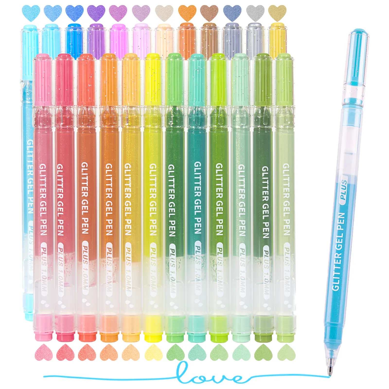 glitter metallic gel pen Jumbo Glitter Gel Pens Sparkly Pen for Adult Coloring | Metallic Shimmer, Super Shining, Capped Glitter Pens, Non-Toxic, Smooth & Quick-Dry for Crafts Coloring Journaling Doodling tiktokshopbacktoschool