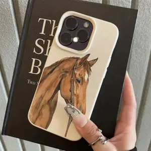 Stylish Brown Personalized Horse Pattern Case Suitable for TPU, Compatible with for iphone 16 Pro Max, for Iphone 16 Pro Max/14/16 Plus/15/13 Pro/12/11, Durable Shockproof Protective Cover with a Simple And Attractive