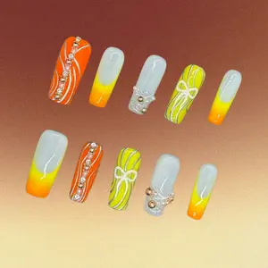 Bling by Allie TROPICAL BLOOM - 100% Handmade Press-On Nails | Resusable, Salon Quality, Long Lasting