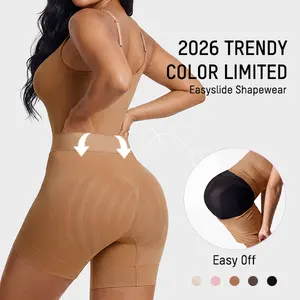 SHECURVE Easyslide Shapewear Tummy Control Butt Lifter Faja Back Pull Down Bodysuit Scruntch with Back Bone Support & Cotton Gusset for Women Postpartum Everyday Summervibes Fajas Body Shaping Underwear #SummerVibes