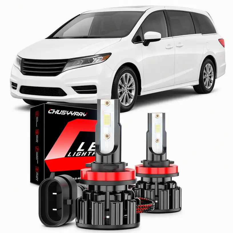 Fit for Honda Odyssey 2011 2012 2013 2014 2015 2016 2017 2018 2019 2020 Auto Accessories Combo White H11 LED Headlight Low Beam Bulbs kits 2x Vehicle Led Led Car Lights Replacement Car Light