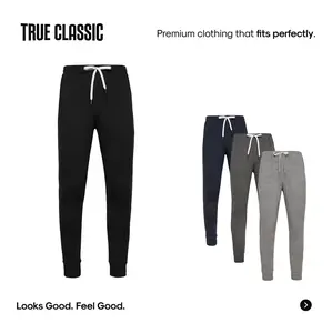 True Classic Men’s Active Joggers - Stretch Comfort Fit Joggers with Tapered Leg, Athletic Pants for Gym Fits, Basketball, or Outdoor Workouts