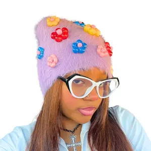 BLOSSOM BEANIE HAT - Colorful 3D Funky Design for Everyday Wear & Streetwear Enthusiasts - Unique Standout Piece in Your Wardrobe