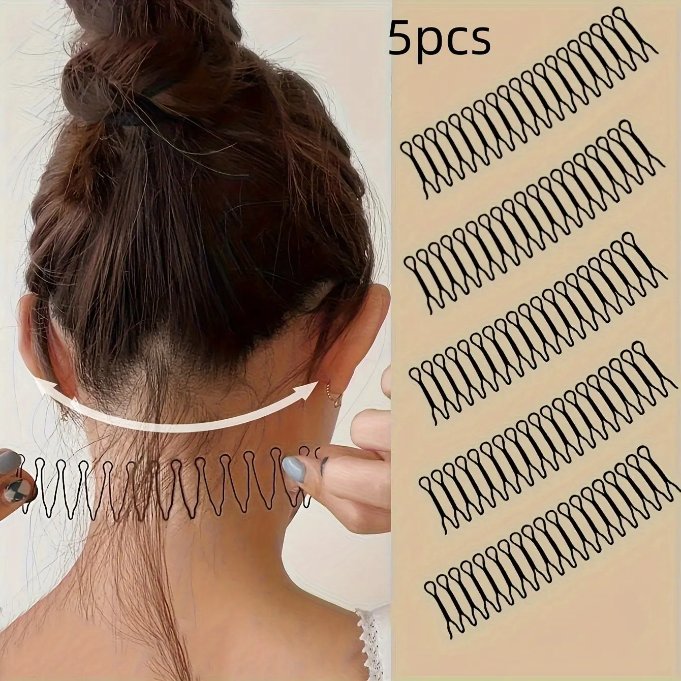 5PCS Invisible Hair Comb, Anti-Slip Hair Finishing Comb, Hair Clip for Bangs & Back Hair, Hairstyling Accessories