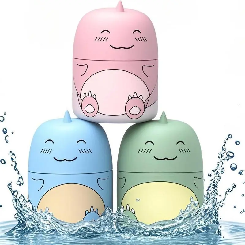 CloudMades Cute Dinosaur-Shaped Solid Toilet Cleaner Bottle, 3-Color Set Home Cleaner with Ocean, Jasmine & Peach Scents, Powerful Stain Removal & Limescale Control Bathroom Supply