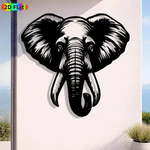 1pc Avant - Garde Elephant Head Metal Wall Art, Avant - Garde Elephant Head Statue Mural, Iron Craft, Perfect for Living Room, Garden, Zoo Corner Decor, Intricate Craftsmanship, Artistic Metalwork, Christmas Decor, Ideal Gift for Nature Lovers