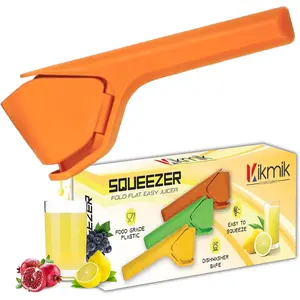 Lemon Squeezer - CitrusEase Foldable Hand Juicer: Effortless Juicing with-Saving Ergonomics – Manual Lemon Juicer with Sideways Pivot for Juice Yield- (Orange)