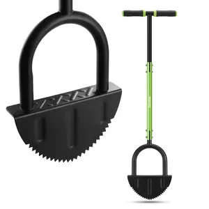 WORKPRO 40-Inch Edger Lawn Tool, Heavy Duty Lawn Edger, Half Moon Steel Saw-Tooth Blade with Wide Footplate & Ergonomic T-Grip Handle, Manual Border Grass Edger for Lawn, Sidewalk & Garden Landscaping
