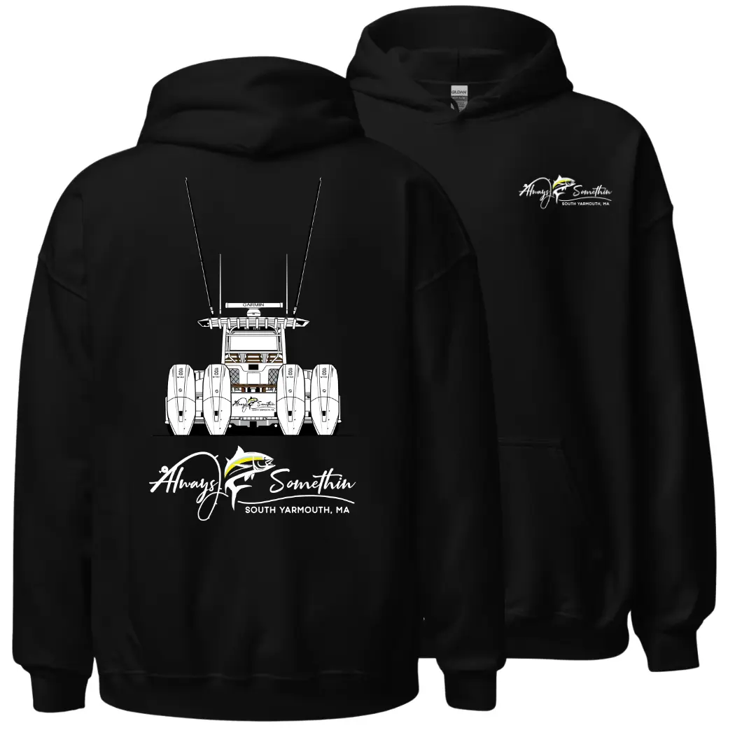 Always Somethin Boat Hoodie, Offshore Boating Lifestyle Graphic Pullover, Soft Cotton Apparel, Coastal Adventure Hoodie for Men & Women, Boat Lover Gift