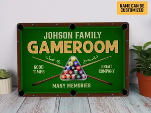 Personalized Game Room Billiards Metal Sign Billiards Lover Gift Pool Hall Decor