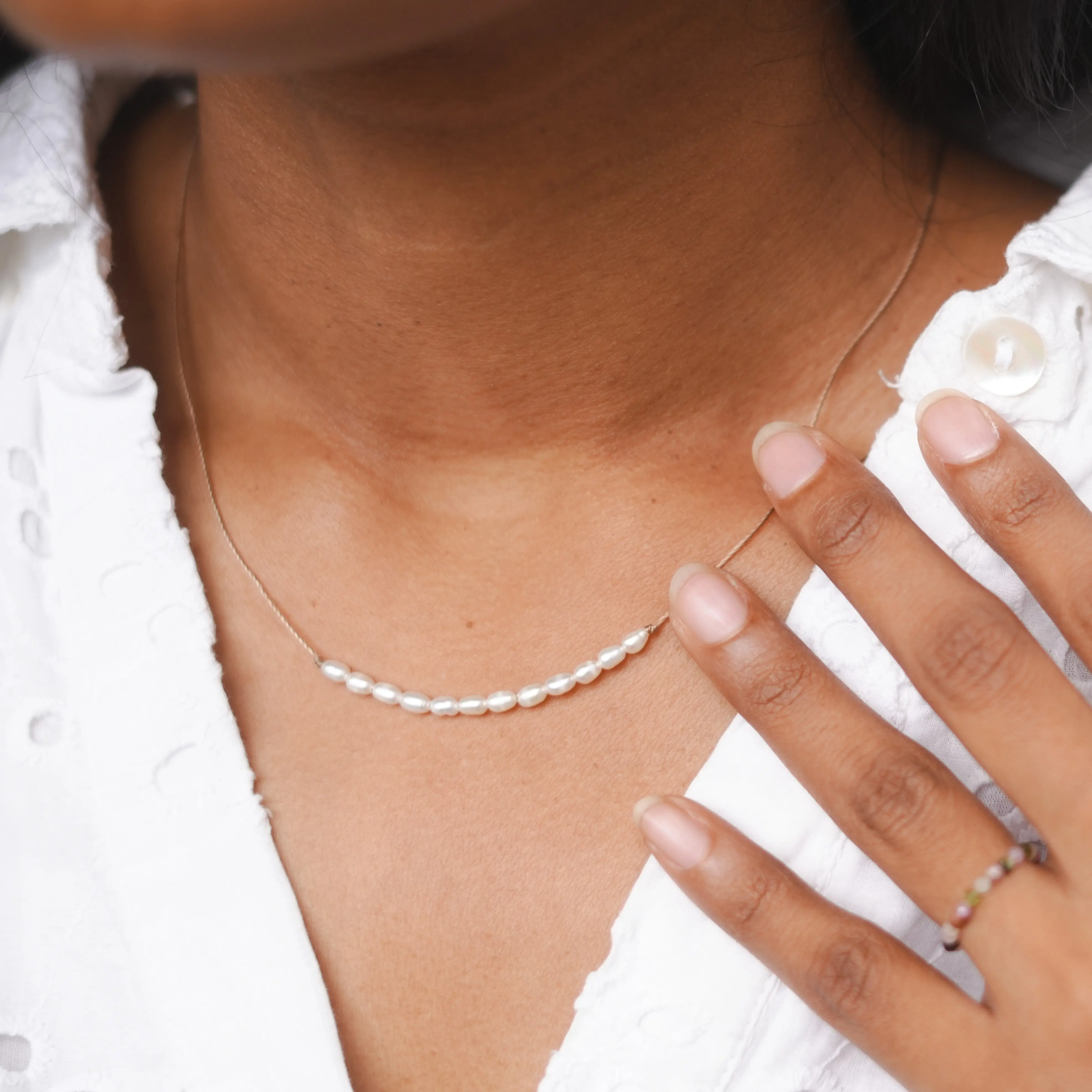 Dainty Pearl  Necklace - June Birthstone
