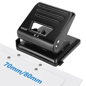 2 Hole Punch, Adjustable Hole Pitch metallic Punch, Paper Positioning Tool, Office Desktop Punch Tool for Home Office School Use