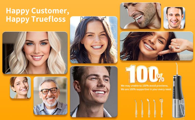 Truefloss Water Flosser,travel irrigation cleaner,effective tooth cleaning,dental cleaner water dental flosser cordless,recyclable water flosser Oral