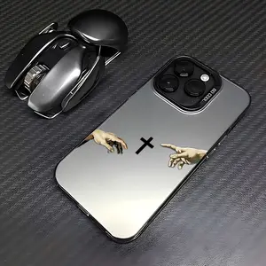 Y2K Fashion Cross Finger Pattern Phone Case for iPhone 16 15 14 13 12 11 Pro Max and All iPhone Models Slim Fit Bumper Protection