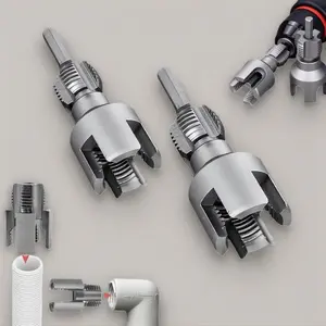 1/2'' 3/4'' PVC Pipe Thread Cutting Tool – Integrated Internal and External Threading Tool, Upgraded Design for Plumbing and DIY Pipe Repairs【LinkFoxAI】