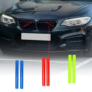 2PCS PVC Front Grille Insert Trim Strips Covers For BMW F20 F21 F22 F23 F30 F31 F32 F33 F44 F45 F46, Car Sports Styling Accessories, Cool Vehicle Decoration, Universal Automotive Accessories