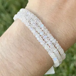 Natural/Genuine Handcrafted Moonstone Bracelets & Necklace - 925 Sterling Silver Jewelry