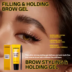 Eyebrow Styling Gel with Double-Ended Brush, Eyebrow Makeup Gel, Eyebrow Setting Cream, Long-Lasting 12-Hour Hold, Suitable for All Skin Types, Strong Hold Styling Balm, Ideal for Wild Brows, Waterproof Eyebrow Gel