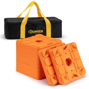 RV Leveling Blocks Stackable Jack Blocks Interlocking Leveling Pads Wheels Stabilizer Blocks with Bag for Camper Trailer RVs 10 Pack Orange