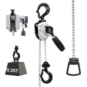 Manual Lever Chain Hoist Hardware Tools, 1/4T 550LBS Heavy Duty Come Along, 10 ft Lift G80 Alloy Steel Chain, Dual Pawl Mechanical Brake, 360-Degree Rotating Hooks, for Warehouse & Construction Use