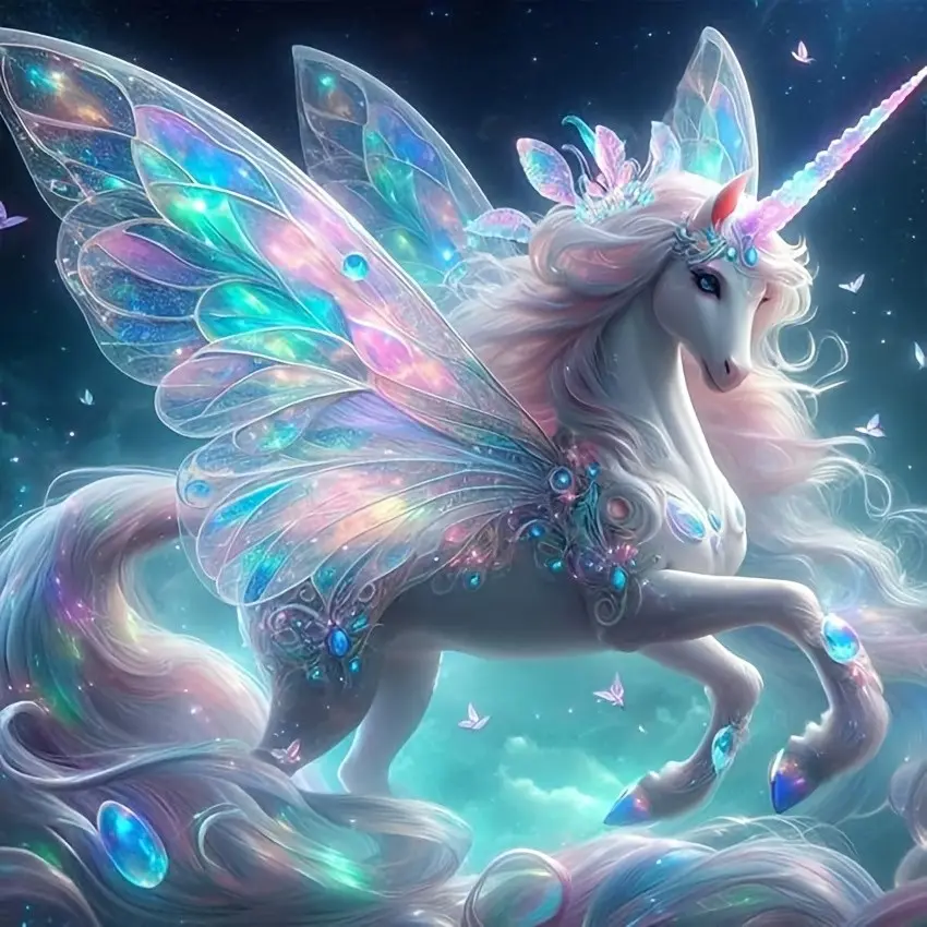 Unicorn Diamond Painting Kit, Vibrant Mosaic Art for Home Decor, Perfect for Beginners & Adults, Ideal Room Wall Decoration, Handicraft