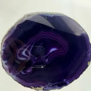 Dyed purple agate slab