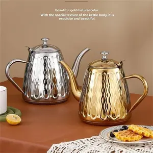 Stainless Steel Tea Coffee Water Kettle Set with Removable Filter, Modern Design for Camping Home Use, Silver Color & Options