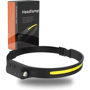 The Original LED Headlamp Rechargeable Flashlight for Adults Camping Essentials Backpacking Lights 4X Brighter Other Headlight Headband Lamp 5 Light Modes Hiking Gear Must Haves (Headlamp)