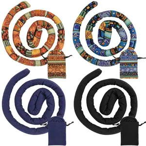 4 count Spiral Lock Hair Tie with 4 Bags Colorful Dreadlock Hair Ties Long Bendable Bands Ponytail Holders Loc Hair Accessories for Women Men Thick Curly Hair