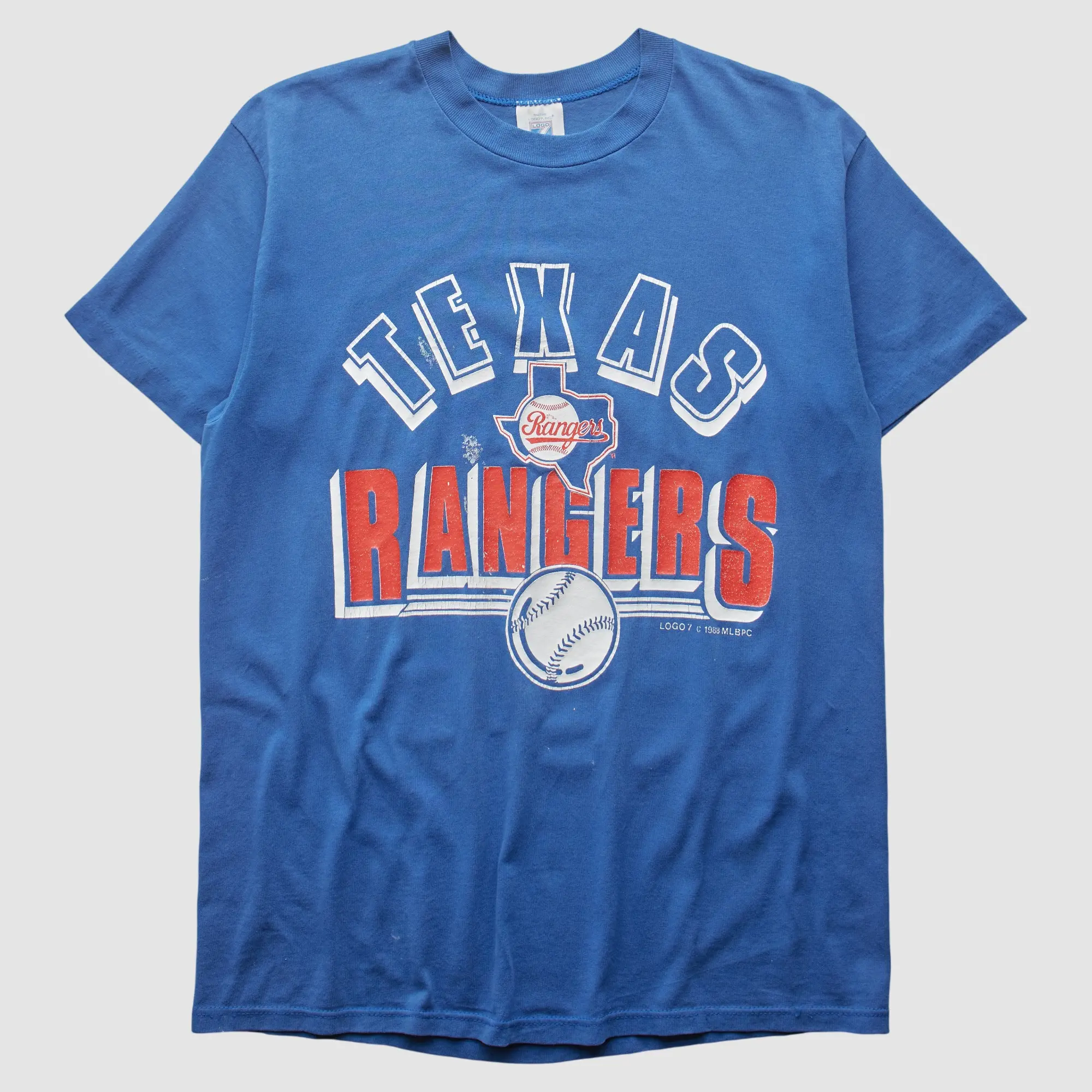 Texas Rangers Logo 7 1988 T-Shirt - Blue - M