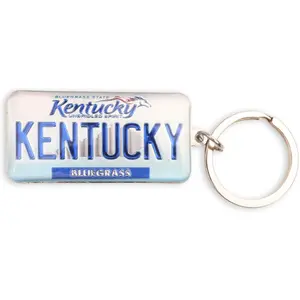 Kentucky  Souvenir Bluegrass License Plate Metal Key Ring
