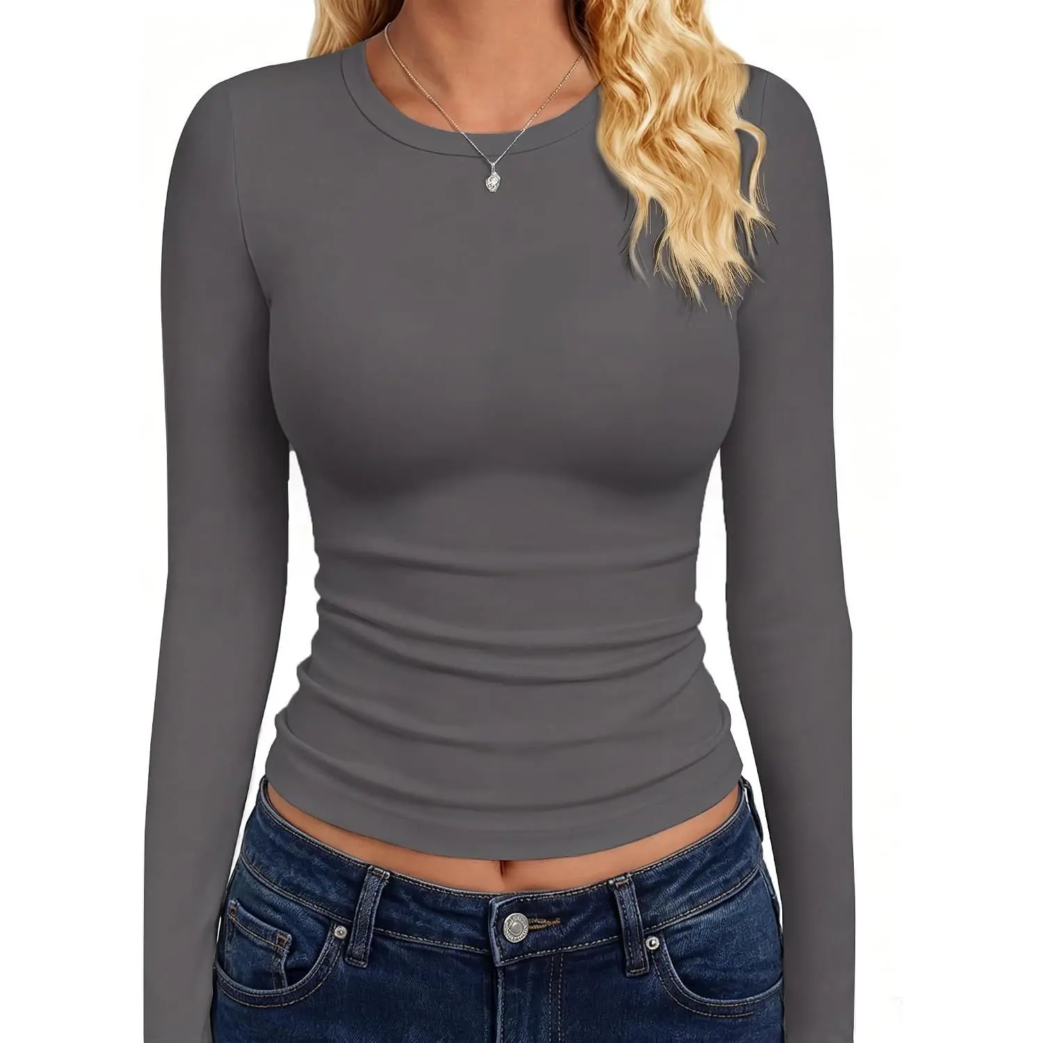 Long Sleeve Shirts for Women Tops Fitted Clothes Fall Fashion 2026 | Basic Tees, Girls School Outfits, Y2k Winter Tshirt, Tight Underscrub, Workout Casual, Cute Trendy Plain Compression Layering